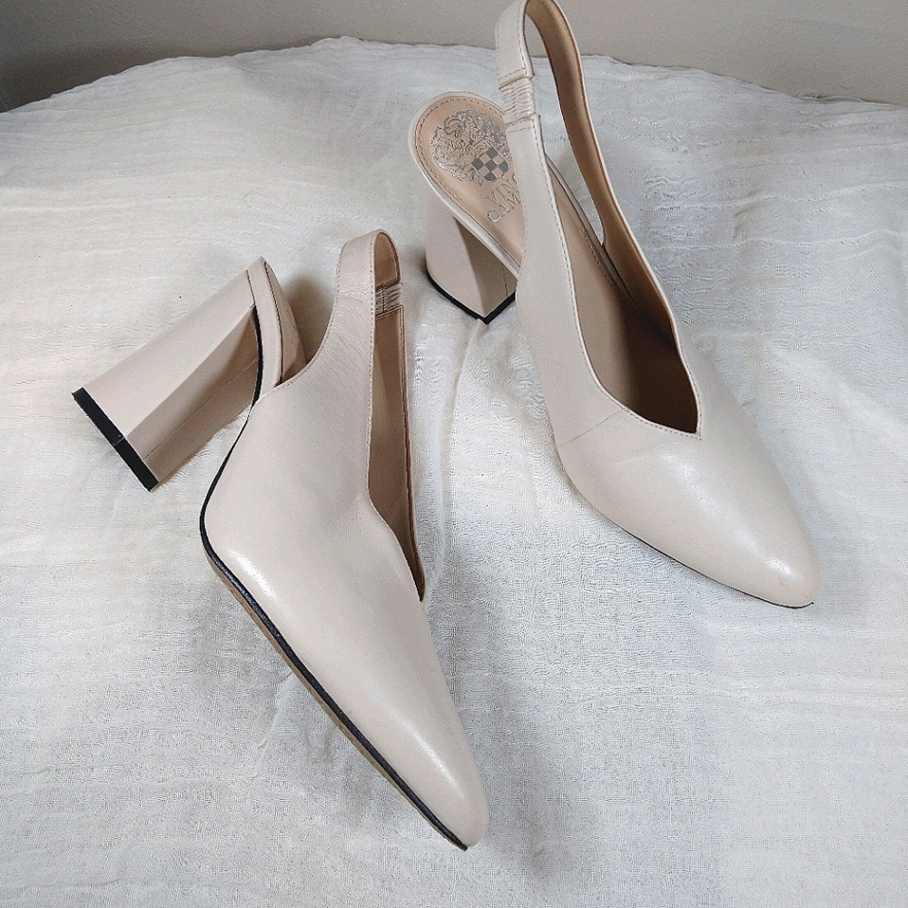 Vince Camuto Tashinta Slingback Off White Heels